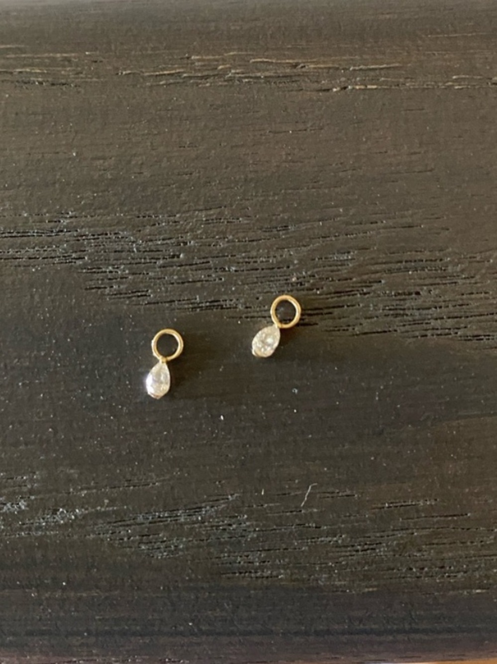 14k Gold Diamond Earring Charms (set of 2)